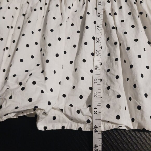 Banana Republic Sleeveless Cotton White/Black Polka-dot Tiered Midi‎ Dress XS - Picture 10 of 10